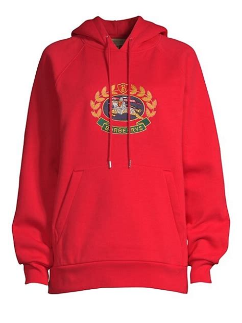 Shop Burberry Esker Embroidered Crest Hoodie 